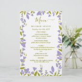 Menu de mariage botanique de fleurs sauvages de pr (Debout devant)