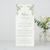 Menu de mariage botanique de verdure de sauge mode (Debout devant)