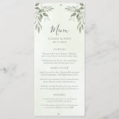 Menu de mariage botanique de verdure de sauge mode (Devant)