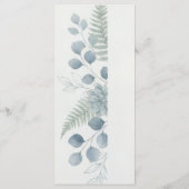 Menu de mariage botanique gris bleu (Dos)