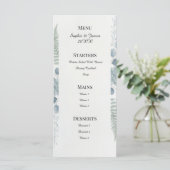 Menu de mariage botanique gris bleu (Debout devant)