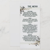 Menu de mariage botanique moderne , Menu de mariag (Devant / Derrière)