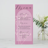Menu de mariage botanique moderne rose (Debout devant)