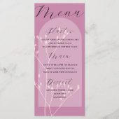 Menu de mariage botanique moderne rose (Devant)