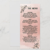 Menu de mariage botanique rose poussiéreux , Menu  (Devant / Derrière)
