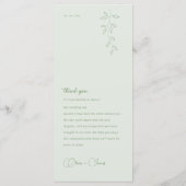 Menu de mariage Botaniques & Vert sauge (Dos)