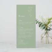 Menu de mariage Botaniques & Vert sauge (Debout devant)