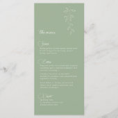 Menu de mariage Botaniques & Vert sauge (Devant)