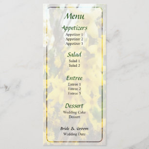 Menu de mariage Brin de Forsythia