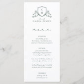 Menu de mariage BRUNSWICK CREST (Devant)