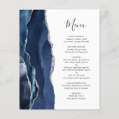 Menu de mariage Budget Agate Bleu Nuit Argent (Devant)