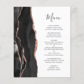 Menu de mariage Budget Black Rose Gold Agate (Devant)