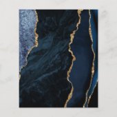 Menu de mariage Budget bleu marine agate doré (Dos)