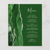 Menu de mariage Budget Chasseur Vert Agate Argent (Devant)