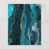Menu de mariage Budget Turquoise Agate Or (Dos)