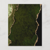 Menu de mariage Budget Vert olive Or Agate (Dos)