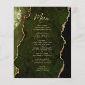 Menu de mariage Budget Vert olive Or Agate (Devant)