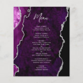 Menu de mariage Budget Violet Agate Argent (Devant)