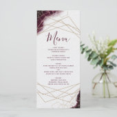 Menu de mariage cadre géométrique aquarelle bordea (Debout devant)