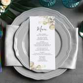 Menu de mariage calligraphié avec verdure