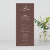 Menu de mariage calligraphié classique ivoire marr (Debout devant)