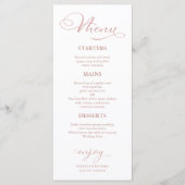 Menu de mariage calligraphie élégante feuille d'or (Devant)