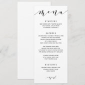 Menu de mariage calligraphié en spirale amusant (Devant / Derrière)