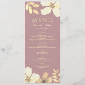 Menu de mariage calligraphié Rose Poussiéreuse (Devant)