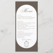 Menu de mariage Calligraphy Mocha Marron (Devant)