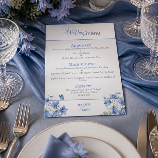 Menu de mariage Campanule bleue