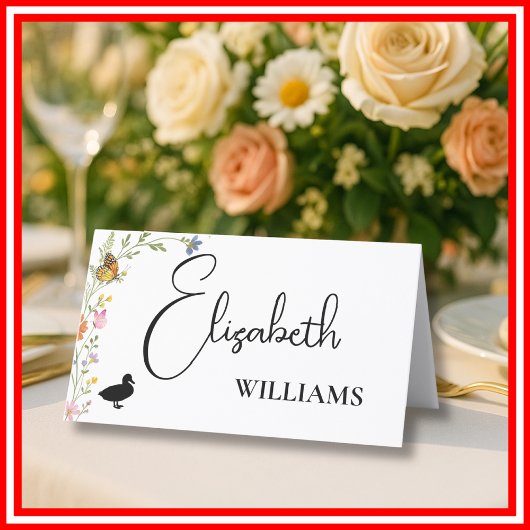 Menu de mariage canard Floral Boho Fleur Sauvage