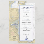 Menu de mariage carte nautique de Duxbury Harbor M (Devant / Derrière)