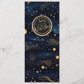 Menu de Mariage Céleste avec Nom de l'Invité (Dos)