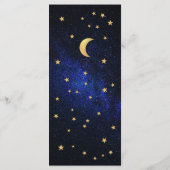Menu de mariage céleste - Étoiles bleues élégantes (Dos)