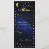 Menu de mariage céleste - Étoiles bleues élégantes (Devant)