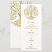 Menu de mariage celtique Crème et Or de l'Arbre de (Devant / Derrière)