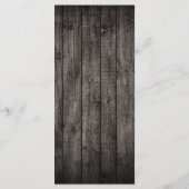 Menu de mariage Cerfs rustiques et cœur sculpté (Dos)