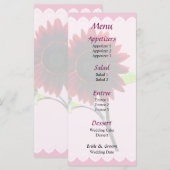 Menu de mariage cerise et chocolat (Devant / Derrière)