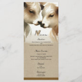 Menu de mariage champêtre crème marron amour vache (Devant)