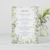 Menu de mariage chic de jardin de fleurs sauvages (Debout devant)