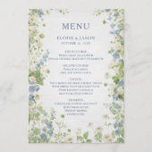Menu de mariage chic de jardin de fleurs sauvages (Devant)