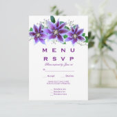 Menu de mariage chic et élégant Clematis RSVP (Debout devant)