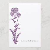 Menu de Mariage chic Fleur sauvage violet Floral C (Dos)