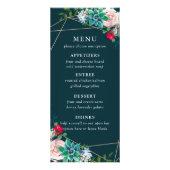 Menu de mariage chic succulents et or (Devant)