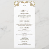 Menu de mariage chrétien baroque au monogramme orn (Devant)