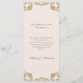 Menu de mariage chrétien baroque en monogramme ros (Dos)