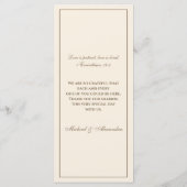 Menu de mariage chrétien crème marron Monogram (Dos)