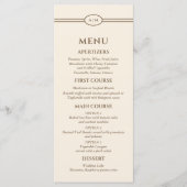 Menu de mariage chrétien crème marron Monogram (Devant)