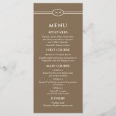 Menu de mariage chrétien marron crème Monogramme (Devant)