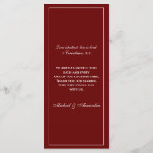 Menu de mariage chrétien moderne bordeaux (Dos)
